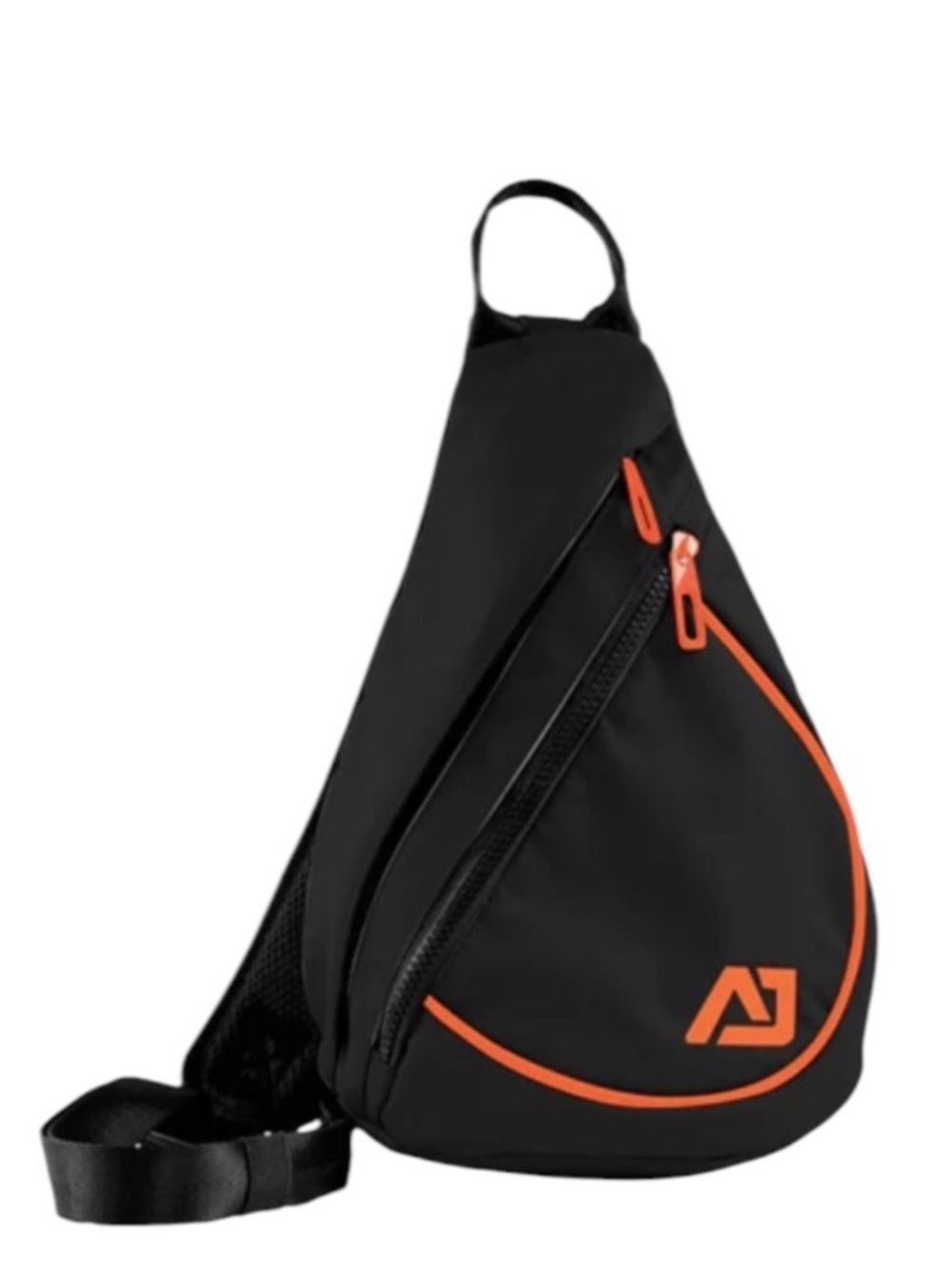 Black and Orange Sling Crossbody Bag for Men